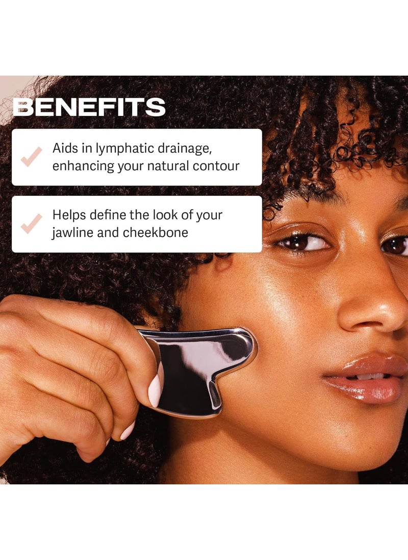 Sifoz Sifoz Premium Gua Sha Tool For Face AntiAging Facial Massager Tool For Tighten Skin 100 304 Stainless Steel Skin Care Gua Sha for Face Neck Eye to Reduce Wrinkles and Relax Body Muscles  - Image 2