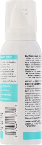 Zarbee's Baby Nasal Saline Spray Soothing Sterile Mist with Aloe Newborns Up Cleansing Nose Relief 3Fl Oz Pack of 2 - Image 3