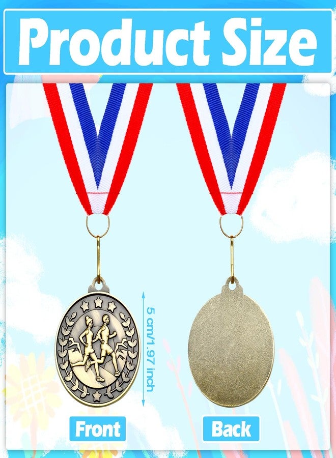 Remuuly 30/60 Pcs Cross Country Award Medals Bulk 2'' Gold Trophy Award Winner Metal First Place with Neck Ribbons Prize Gift for Cross Country Tournaments Sports Competition Teams Adult(30 Pcs) - Image 2