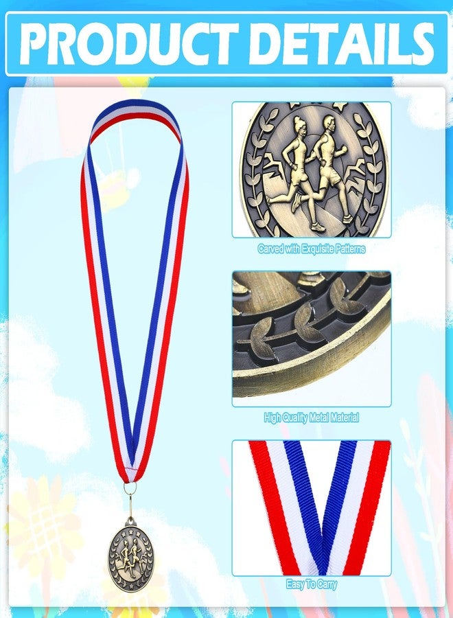 Remuuly 30/60 Pcs Cross Country Award Medals Bulk 2'' Gold Trophy Award Winner Metal First Place with Neck Ribbons Prize Gift for Cross Country Tournaments Sports Competition Teams Adult(30 Pcs) - Image 3