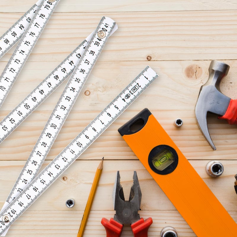 Terbold 2pk Folding Ruler Yard Stick | 6ft Imperial 2m Metric Measuring Stick | Durable Fiberglass Foldable Yardstick Tape Measure Construction Rulers - Image 4