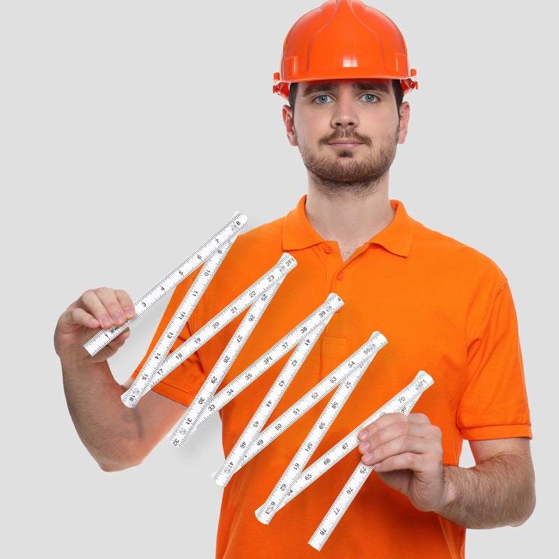 Terbold 2pk Folding Ruler Yard Stick | 6ft Imperial 2m Metric Measuring Stick | Durable Fiberglass Foldable Yardstick Tape Measure Construction Rulers - Image 3