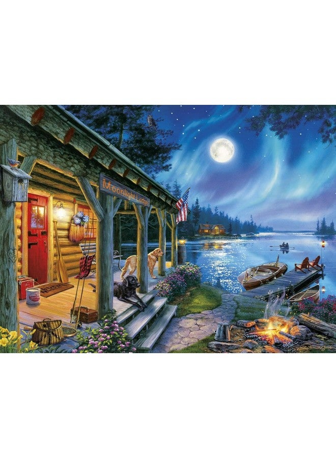 Buffalo Games - Darrell Bush - Moonlight Lodge - 1000 Piece Jigsaw Puzzle , Blue - Image 2