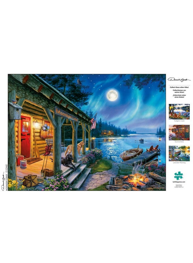 Buffalo Games - Darrell Bush - Moonlight Lodge - 1000 Piece Jigsaw Puzzle , Blue - Image 4