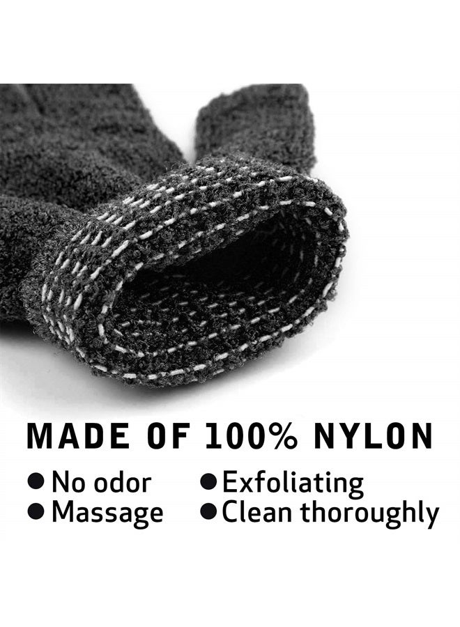 Rainmae 10Pairs Exfoliating Gloves - Premium Black Double Sided Scrub Wash Mitt for Bath or Shower - Luxury Spa Exfoliation Accessories for Beauty Spa Dead Skin Cell Remover, Suitable for Men and Women  - Image 2
