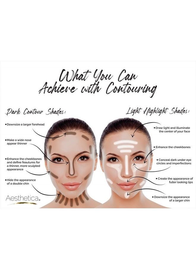 Aesthetica - Cosmetics Contour and Highlighting Powder Foundation Palette/Contouring Makeup Kit; Easy-to-Follow, Step-by-Step Instructions Included - Image 1