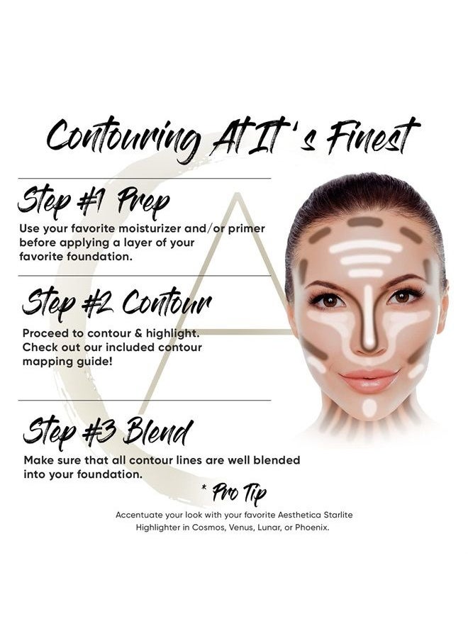Aesthetica - Cosmetics Contour and Highlighting Powder Foundation Palette/Contouring Makeup Kit; Easy-to-Follow, Step-by-Step Instructions Included - Image 1