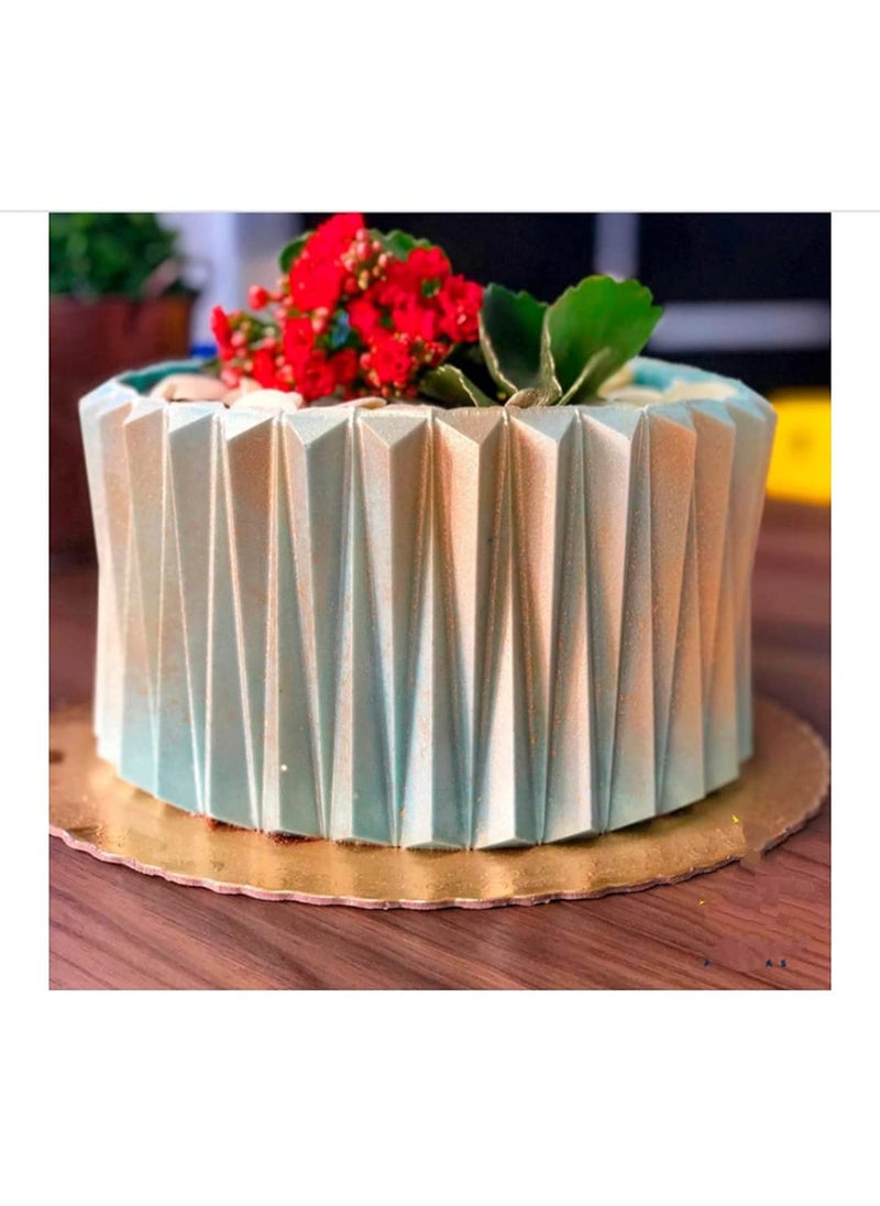 BAKING SET Baking Set Origami PVC Mould Cake Decorating Tools Cake Origami Wave Design Sheet Style Pack of 1  - Image 5