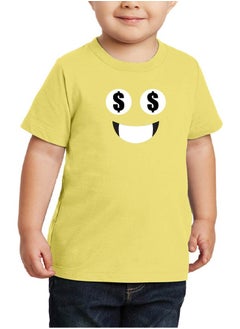 PRINTSHOP4ME Pack of 5 Kids Yellow Smiley Face T-Shirts - Kids Unisex Round Neck Cotton Short Sleeve Tees - Soft and Comfortable Emoji T-Shirts for Kids  - Image 4