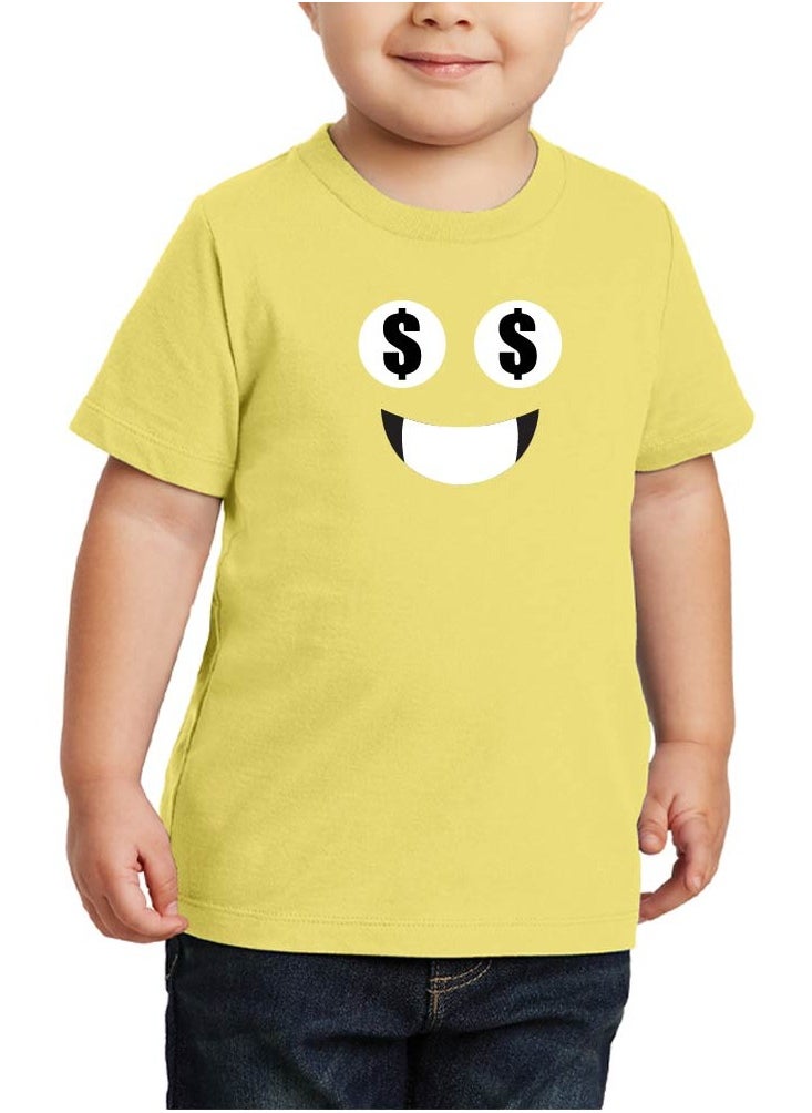 PRINTSHOP4ME - Pack of 5 Kids Yellow Smiley Face T-Shirts - Kids Unisex Round Neck Cotton Short Sleeve Tees - Soft and Comfortable Emoji T-Shirts for Kids - Image 1