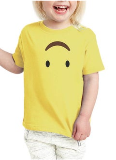 PRINTSHOP4ME Pack of 5 Kids Yellow Smiley Face T-Shirts - Kids Unisex Round Neck Cotton Short Sleeve Tees - Soft and Comfortable Emoji T-Shirts for Kids  - Image 5
