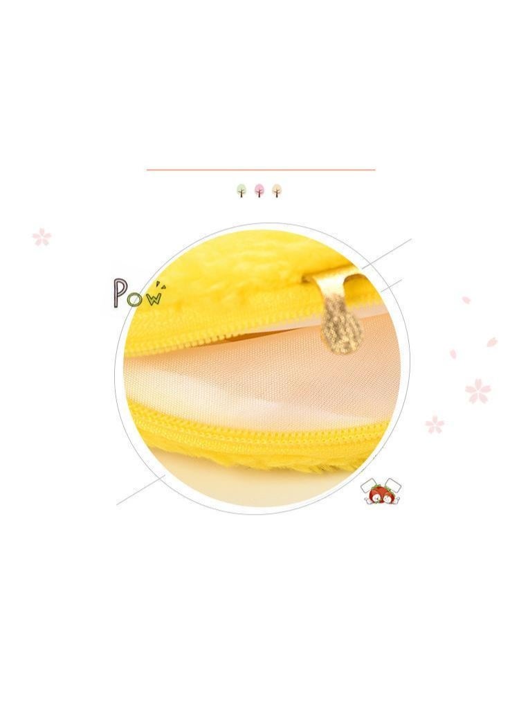 محفظة نقود قطيفة لطيفة على شكل بطة كرتونية للبنات والأطفال - محفظة صغيرة بسحاب مع سلسلة مفاتيح، تصميم بطة صفراء ناعمة، 12×15 سم - Image 3