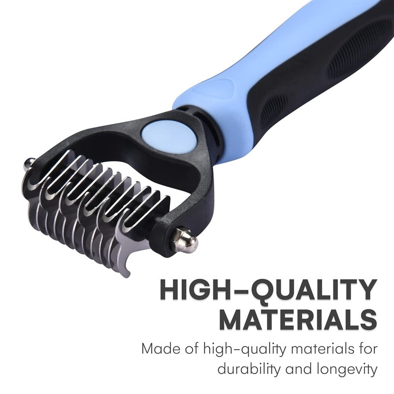Episkey Undercoat Rake for Dogs & Cats, Dematting Comb with Extra Wide Double-Sided Stainless Steel Teeth for Detangling, Deshedding, Brushing & Removing Shed Fur, Knots, Mats, and Tangles in Pets (UNDERCOAT) - Image 3