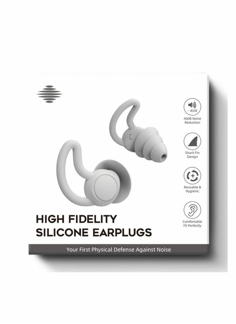 Excefore Reusable Silicone Ear Plugs Noise Reduction Earplugs, Easy to Use and Carry, Sleeping Ear Plugs Ear Caps for Light Sleeper Work Read TravelLightweight and Small (Grey)  - Image 5