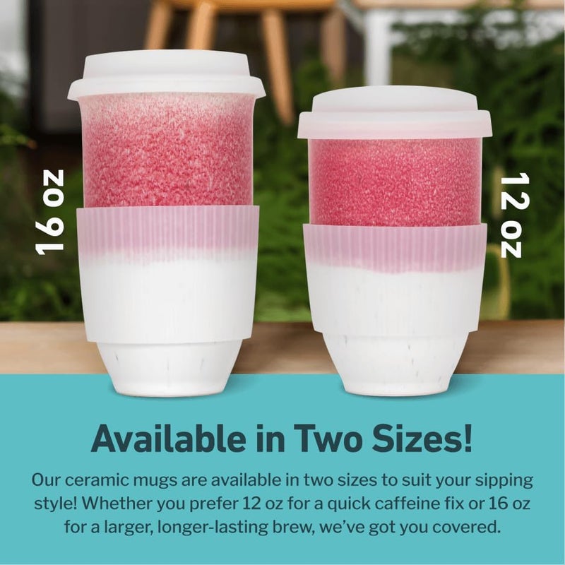 NOVA CERAMICS Coffee Travel Mug - Coffee Travel Cup â€“ Microwave & Dishwasher Safe Coffee Pink Tumbler - Gifts For Women Men Him Her â€“ 16oz â€“ Coral Pink - Image 5