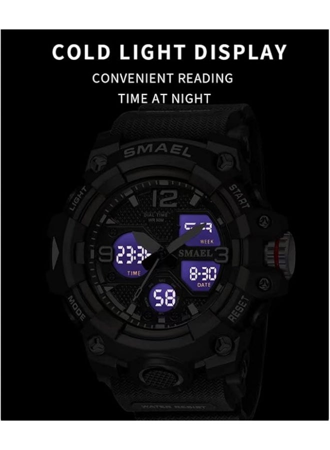 SMAEL Men's Military Waterproof Sports Watch Date Multifunction LED Alarm Stopwatch Digital Watch for Men - Image 3