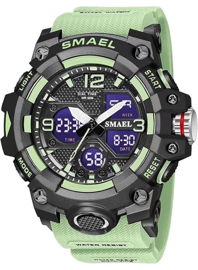 SMAEL Men's Military Waterproof Sports Watch Date Multifunction LED Alarm Stopwatch Digital Watch for Men - Image 1