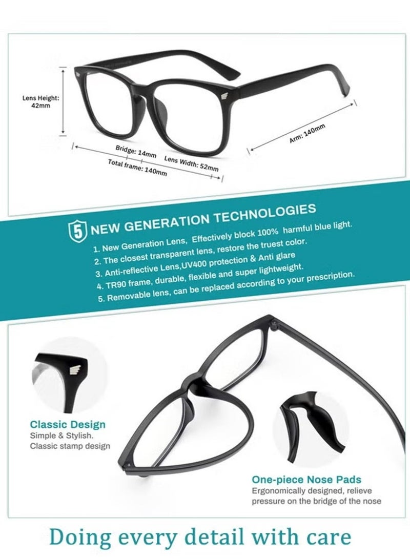 AZorb Blue Light Glasses for Men and Women, Filter Blue-light Blocking Eyeglasses Ultra Light Reading TV PC Phone Computer Fashion Gaming Eye Glasses - Image 3