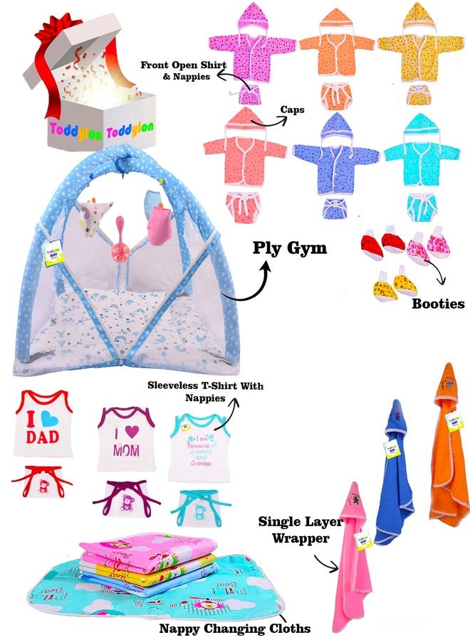 Toddylon All in One Daily Essential in One Pack 36 in 1 New Born Baby Products Gift Packs | Hospital Kit Combo | Infants Boys Girls | Perfect for Newborns | Ideal for 0–6 Months (Blue) - Image 2