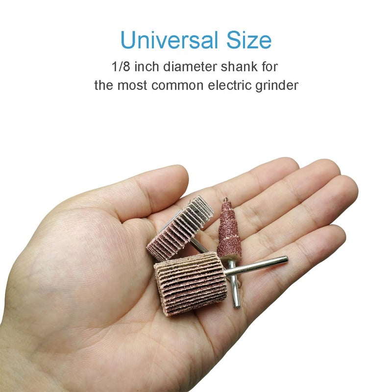 SACKORANGE 30 PCS 80 Grit Abrasive Flap Wheel Sander, 1/8" Shank Diameter Cone Shape Abrasive Sandpaper Flap Sanding Wheel Grinding Head Rotary Tool for Grinding and Polishing - Image 5