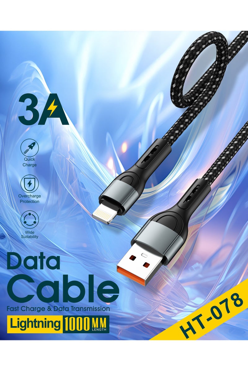 HooToo HT078 - IP - M1 Fabric Data Cable, Black - Image 3