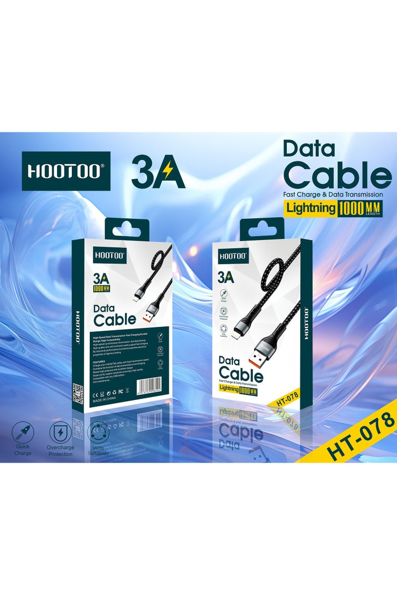 HooToo HT078 - IP - M1 Fabric Data Cable, Black - Image 1
