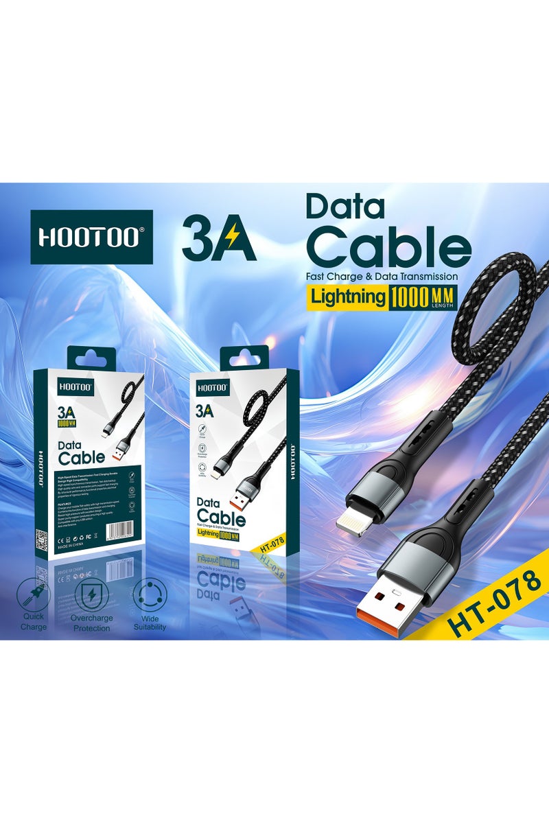 HooToo HT078 - IP - M1 Fabric Data Cable, Black - Image 2
