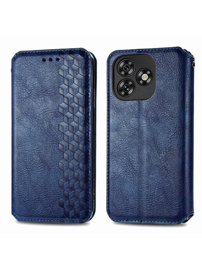 S-TOP Case For Oukitel C53 Cubic Grid Pressed Magnetic Leather Phone Case - Image 2