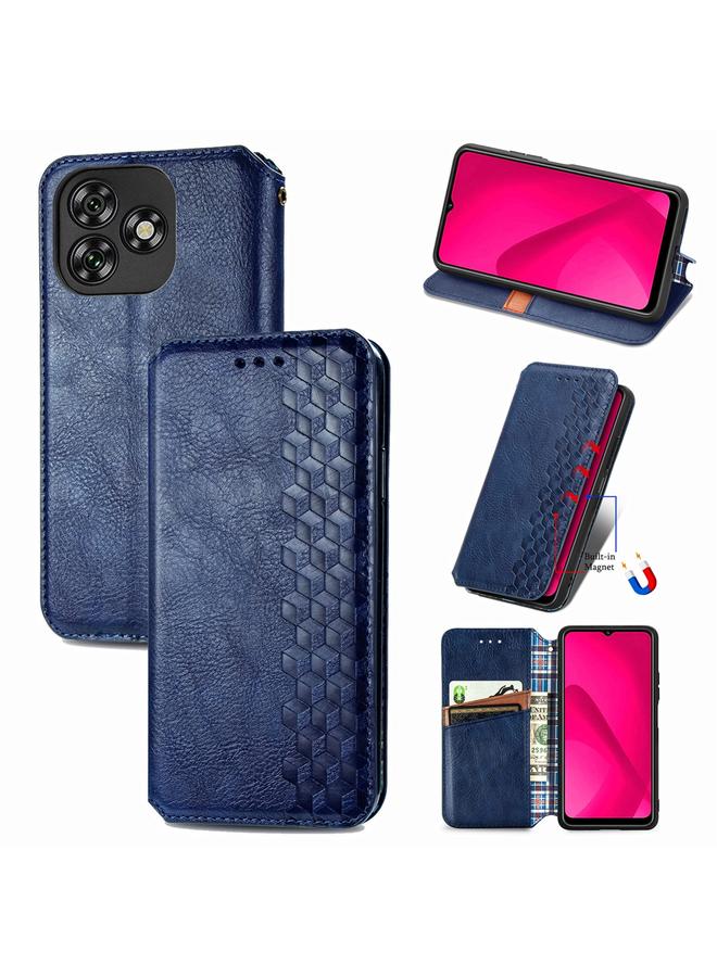S-TOP Case For Oukitel C53 Cubic Grid Pressed Magnetic Leather Phone Case - Image 1