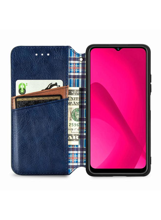 S-TOP Case For Oukitel C53 Cubic Grid Pressed Magnetic Leather Phone Case - Image 3