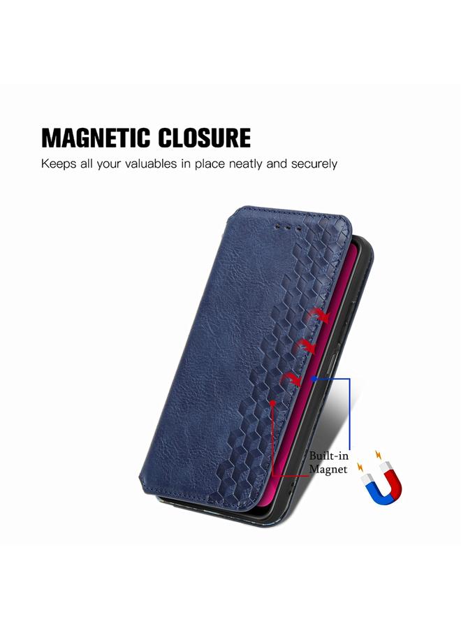 S-TOP Case For Oukitel C53 Cubic Grid Pressed Magnetic Leather Phone Case - Image 5