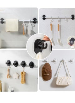 Oasisgalore 4 PCS Universal Self Adhesive Curtain Rod Bracket Holders Curtain Rod Hooks for Home，Kitchen (Black)  - Image 5