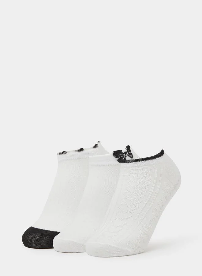 ستايلي Pack of 3 - Off White Ankle Length Socks
