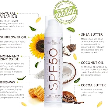 COCOSOLIS Natural Sunscreen Lotion SPF 50 Effective UVA and UVB protection Longlasting Saturated Tan Nourished Hydrated Skin For Face Body Mineral Sun Block 100 Natural Ingredients - Image 3