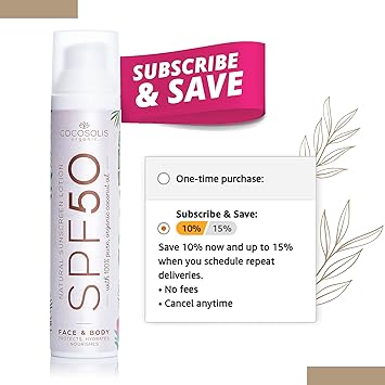 COCOSOLIS Natural Sunscreen Lotion SPF 50 Effective UVA and UVB protection Longlasting Saturated Tan Nourished Hydrated Skin For Face Body Mineral Sun Block 100 Natural Ingredients - Image 5