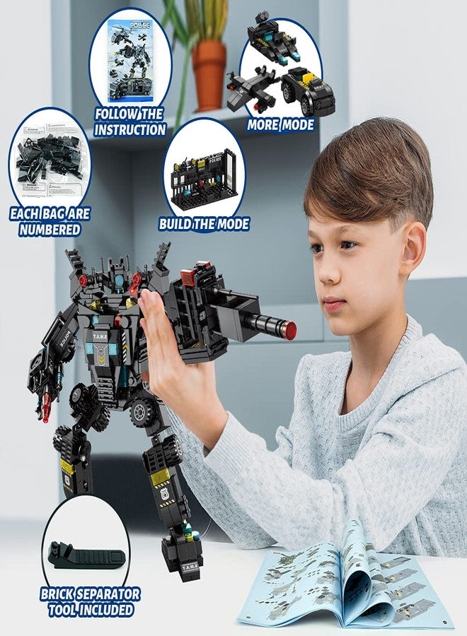 AWH iloveee 51 in 1 Robot STEM Building Blocks Toys for Boys Age 8-12, Educational Learning Building Bricks Truck Kit, Gifts for 6 7 8 9 10 11 13 Years Old Kids, Engineering Erector Set 700PCS… - Image 4