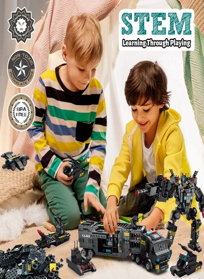 AWH iloveee 51 in 1 Robot STEM Building Blocks Toys for Boys Age 8-12, Educational Learning Building Bricks Truck Kit, Gifts for 6 7 8 9 10 11 13 Years Old Kids, Engineering Erector Set 700PCS… - Image 3