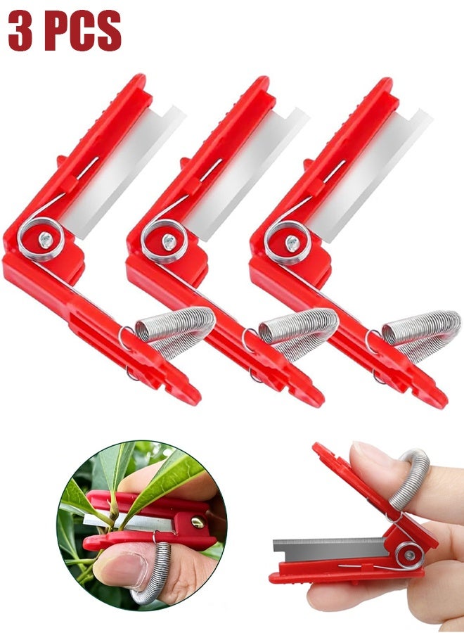 Ba Love 3 Pcs Red Multifunctional Gardening Thump Knife, New Gardening Picking Finger Knife Thumb Cutter, Garden Finger Fruit Picker, Garden Orchard Hand Tools for Gardeners Picking Fruits - Image 1