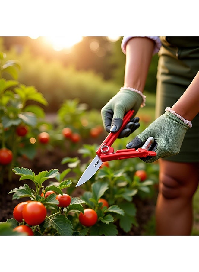 Ba Love 3 Pcs Red Multifunctional Gardening Thump Knife, New Gardening Picking Finger Knife Thumb Cutter, Garden Finger Fruit Picker, Garden Orchard Hand Tools for Gardeners Picking Fruits - Image 5