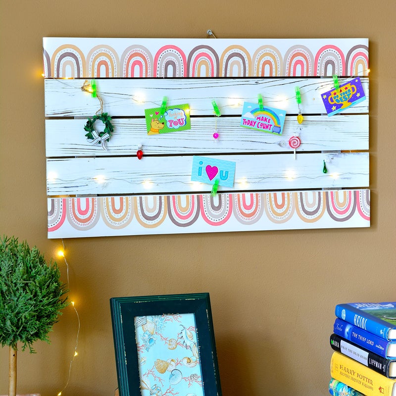 Youngever 52.5 ft Bulletin Board Borders Confetti Border for Classroom Decoration (Nostalgic Rainbow Design) - Image 4