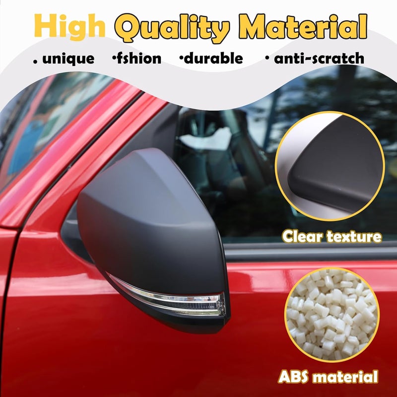 CHEAYAR Door Rear View Mirror Cover Cap for Toyota Tacoma 2015-2022, ABS Side Mirror Cover Trim (Matt Black) - Image 3