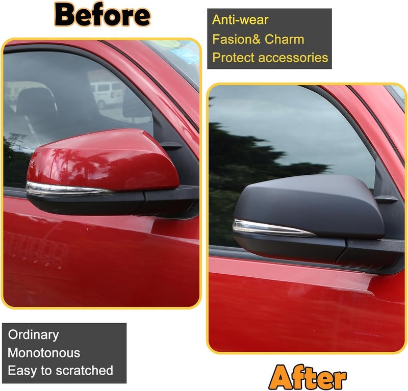 CHEAYAR Door Rear View Mirror Cover Cap for Toyota Tacoma 2015-2022, ABS Side Mirror Cover Trim (Matt Black) - Image 2