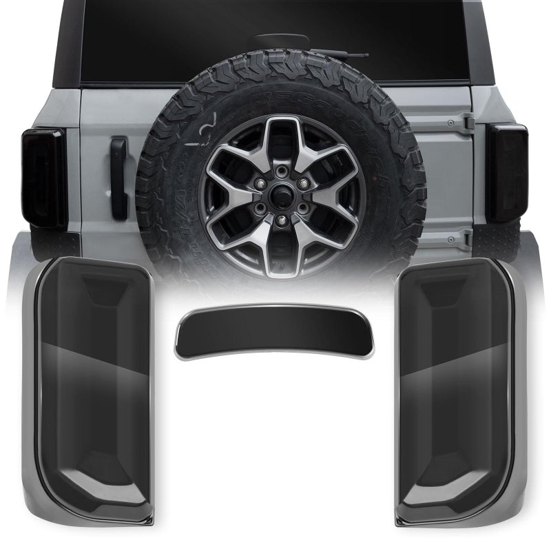 LitMiRaCle Tail Light Cover 3rd Brake Light Cover for Bronco 2021 BadlandsOuter BanksWildtrakHeritage Limited EditionEverglades 24 DoorsOnly LED Light Not for BaseBig BendRaptor