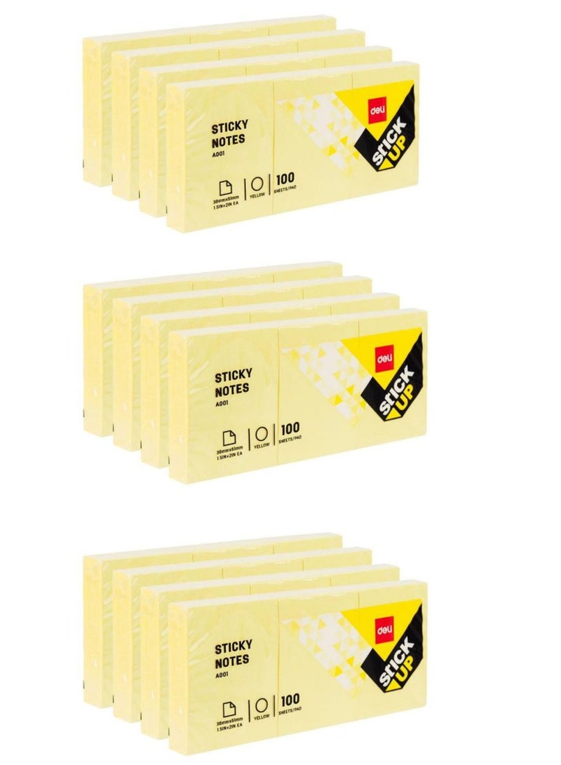 Deli 36  Pads, 3600 Total Sheets, 38 mm x 51 mm, Self Stick Notes for Note Taking, To Do Lists & Reminders 3600 pcs - Image 2