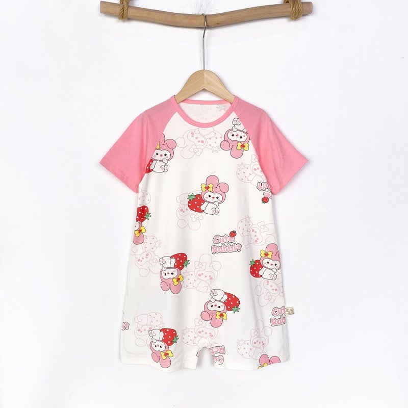 3-12-Year-Old Cuhk Summer Short-Sleeved Cotton Conjoined Belly-Protecting Leg Kick-Preventing Sleeping Bag 80-150Cm Comfortable Nightgown - Image 1