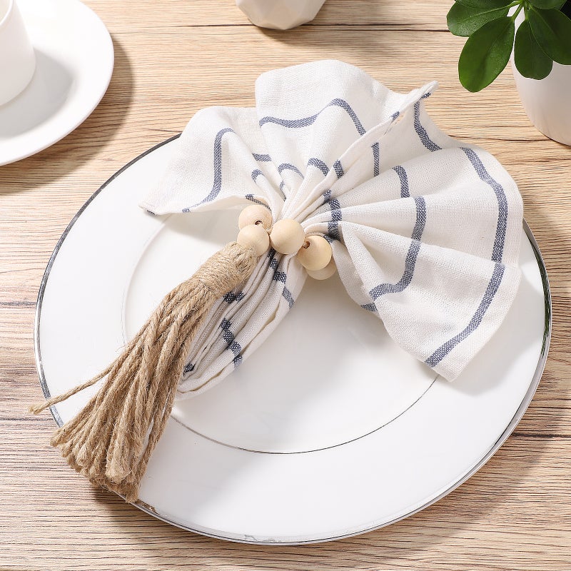 🏠 خرز خشبي مزخرف مع شرابات على الطراز الريفي للديكور المنزلي والزينة الحائطية للمنزل وحفلات الزفاف - Image 5