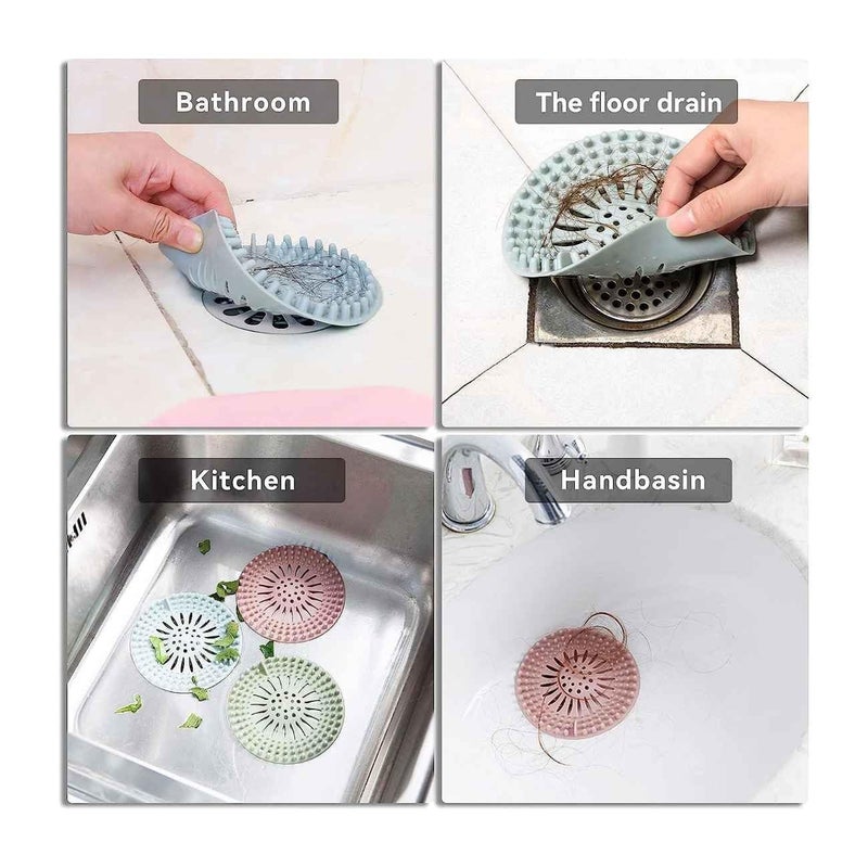 RIDHMIN Silicone Hair Catcher Cover, Shower Cover Protector Filter, Kitchen Stopper Sink Filter, Sewer Strainer for Bathroom Kitchen Bathtub (Multicolor Pack of 2) - Image 4
