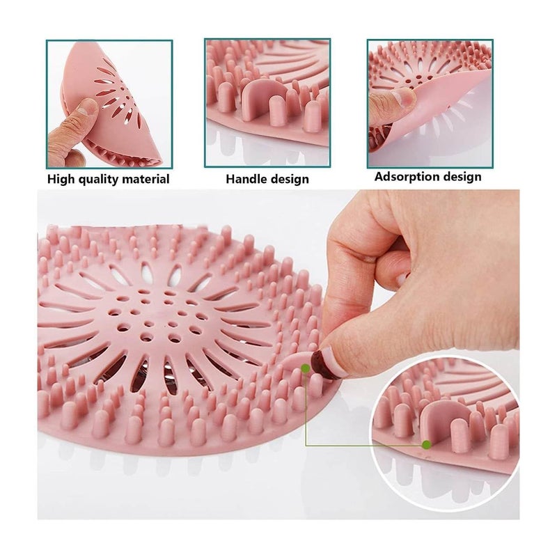 RIDHMIN Silicone Hair Catcher Cover, Shower Cover Protector Filter, Kitchen Stopper Sink Filter, Sewer Strainer for Bathroom Kitchen Bathtub (Multicolor Pack of 2) - Image 3