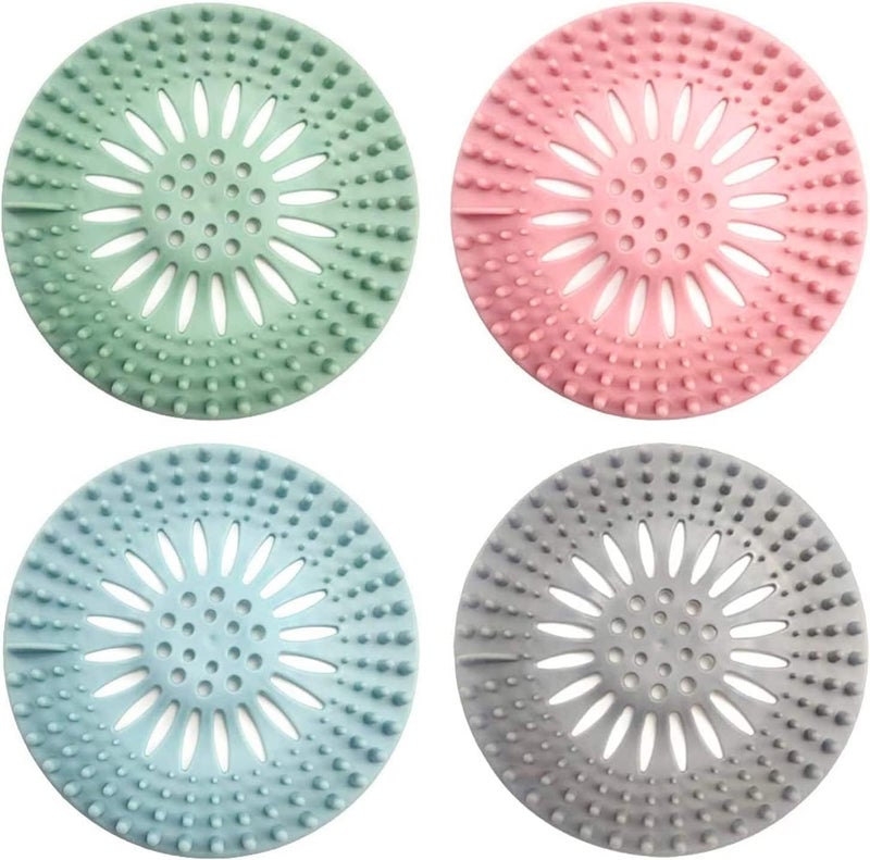 RIDHMIN Silicone Hair Catcher Cover, Shower Cover Protector Filter, Kitchen Stopper Sink Filter, Sewer Strainer for Bathroom Kitchen Bathtub (Multicolor Pack of 2) - Image 1