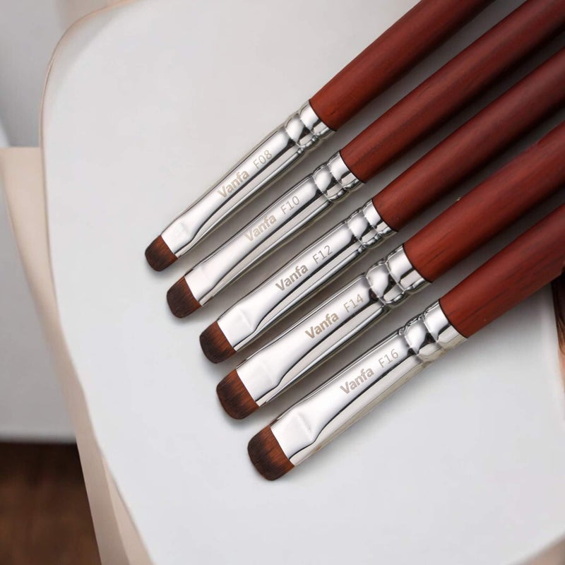 Vanfa French Brush for Nails, Clean up brush for Gel Nail Polish F16 - Image 4
